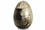 Septarian Dragon Egg Geode - Black Crystals #329502-1